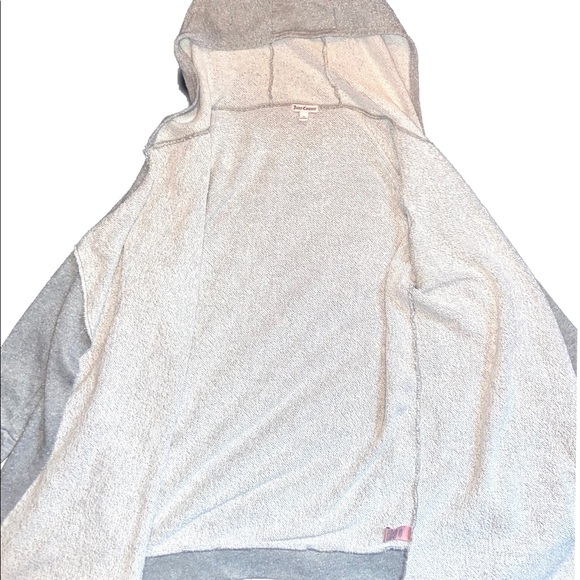 NWOT- New Juicy Courture Glittery Grey Open Front Hoodie - Picture 8 of 9